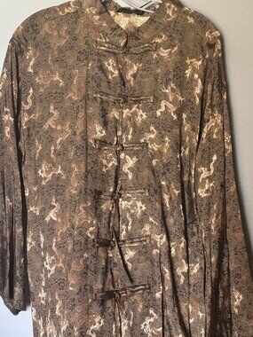 Vintage Thai silk golden tunic